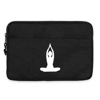 Yoga Silhouetten weiß Meditation  - Laptoptasche 13" - Schwarz - Vorne