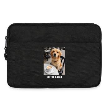 Coffee Break Golden Retriever Cafe Meme Funny Dog - Laptoptasche 13" - Schwarz - Vorne
