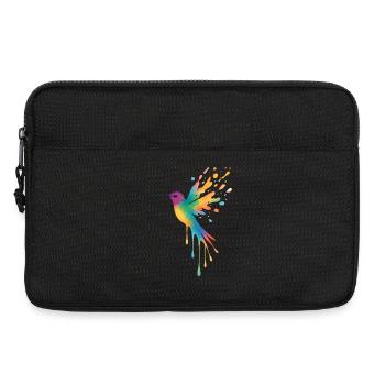 Colibri Aquarelle : Oiseau Multicolore Splash - Sacoche pour ordinateur portable 13 pouces - noir - Devant