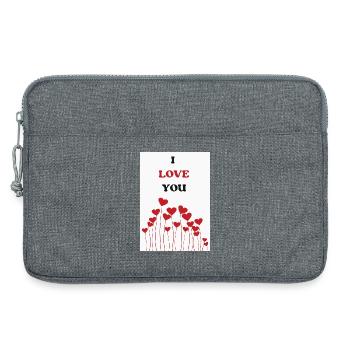 I LOVE YOU. COUPLE. JUST MARRIED. Bachelorette party - Laptop bag 13" - heather grey - Front