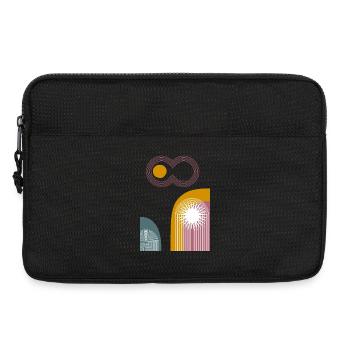 Pink Infinity Sun Abstrakter Bogen-Grafik - Laptoptasche 13" - Schwarz - Vorne