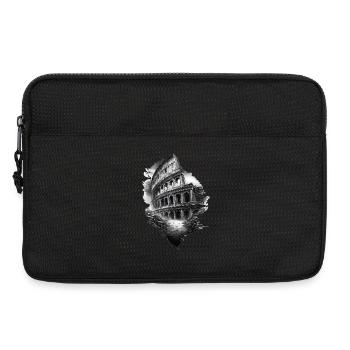 Schwarz-weißes Kolosseum in Ruinen - Laptoptasche 13" - Schwarz - Vorne