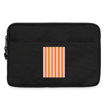 Streifen - orange rosa personalisierbar - Laptoptasche 13" - Schwarz - Vorne