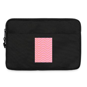 Stripe Wave Pattern - Pink Customizable - Laptop bag 13" - black - Front