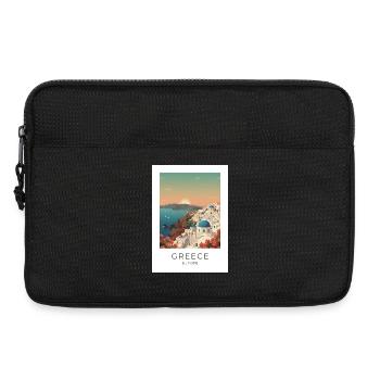 Santorini Sonnenuntergang Küstenblick - Laptoptasche 13" - Schwarz - Vorne