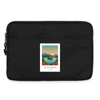 Coucher de soleil de l’île de la mer de Slovénie - Sacoche pour ordinateur portable 13 pouces - noir - Devant