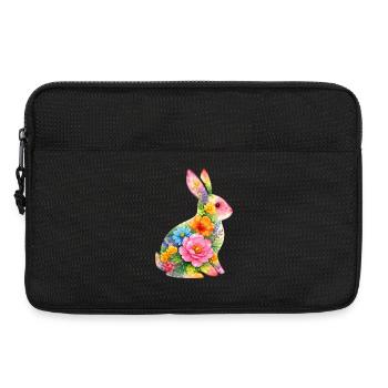 Hase Wasserfarben Blumen Ostern - Laptoptasche 13" - Schwarz - Vorne