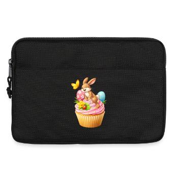 Mignon cupcake de lapins de Pâques avec des œufs de Pâques colorés - Sacoche pour ordinateur portable 13 pouces - noir - Devant