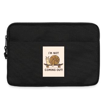 Snail on Skateboard: Kommt nicht raus - Laptoptasche 13" - Schwarz - Vorne