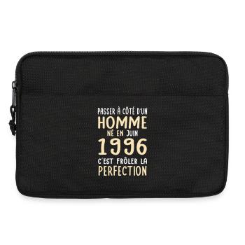 Anniversaire 30 ans - Né en Juin 1996 - Sacoche pour ordinateur portable 13 pouces - noir - Devant