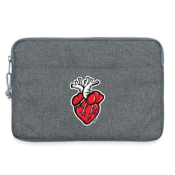 Cœur anatomique de dessin animé - Sacoche pour ordinateur portable 13 pouces - gris chiné - Devant