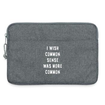 Common Sense Is Missing – Sarcastic Saying - Laptop bag 13" - heather grey - Front