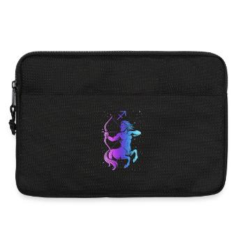 Sagittarius – Neon Zodiac Sign - Laptop bag 13" - black - Front