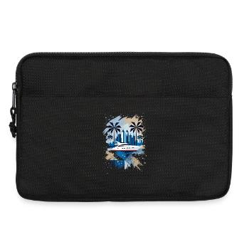 Modern Yacht & City Panorama – Stylish Design - Laptop bag 13" - black - Front