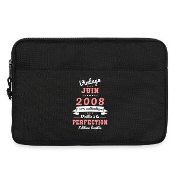 Anniversaire 18 ans - Vintage - Juin 2008 - Sacoche pour ordinateur portable 13 pouces - noir - Devant