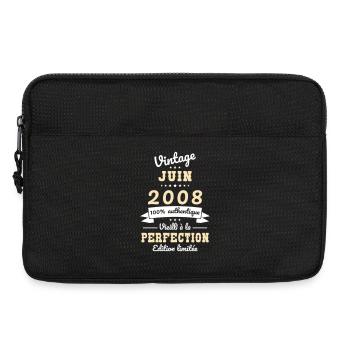 Anniversaire 18 ans - Vintage - Juin 2008 - Sacoche pour ordinateur portable 13 pouces - noir - Devant
