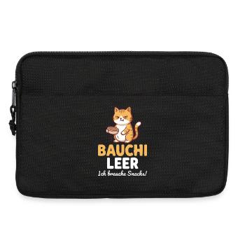 Bauchi leer Katze mit Kaffee - Laptoptasche 13" - Schwarz - Vorne