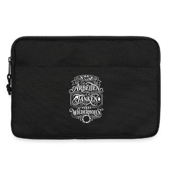 Arbeiten Tanken Wiederholen Spruch - Laptoptasche 13" - Schwarz - Vorne