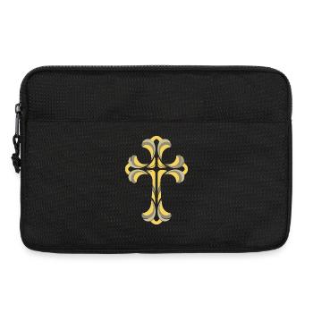 Cross Motif - Laptop bag 13" - black - Front