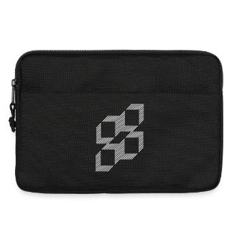Geometrische Streifenquadrate Raster - Laptoptasche 13" - Schwarz - Vorne