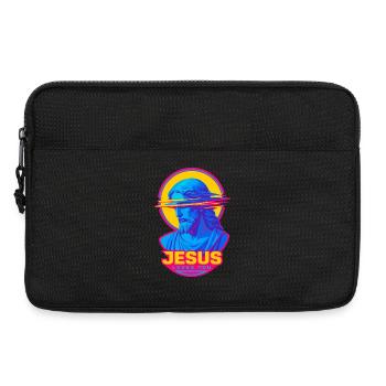 Glitch rétro de Jesus Loves You - Sacoche pour ordinateur portable 13 pouces - noir - Devant