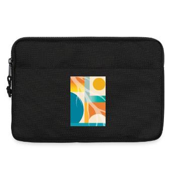 Abstrakte Geometrie mit organischen Formen Retro  - Laptoptasche 13" - Schwarz - Vorne