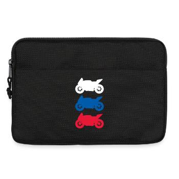 Motorrad Russland Flagge Motorsport Biker - Laptoptasche 13" - Schwarz - Vorne