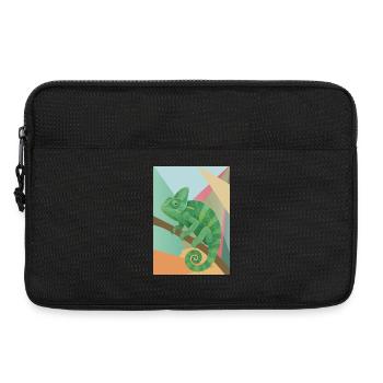 Style géométrique du Caméléon Vert - Sacoche pour ordinateur portable 13 pouces - noir - Devant
