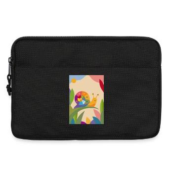 Colorful Snail on Leaf – Sweet Nature Motif - Laptop bag 13" - black - Front