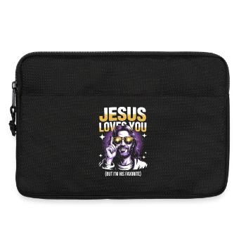 T-shirt préféré de Jesus Loves You - Sacoche pour ordinateur portable 13 pouces - noir - Devant