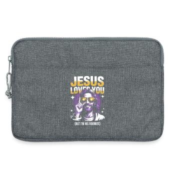 T-shirt préféré de Jesus Loves You - Sacoche pour ordinateur portable 13 pouces - gris chiné - Devant
