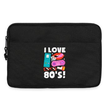 Retour rétro au design vintage des années 80 - Sacoche pour ordinateur portable 13 pouces - noir - Devant