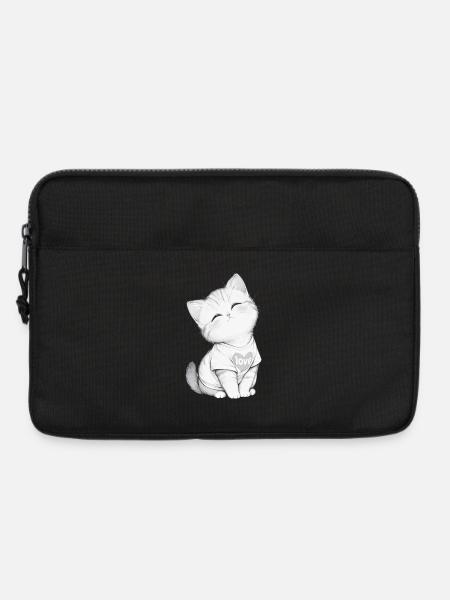 Cuddly Cat at Heart Love - Laptop bag 13" - black