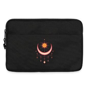 Mittsommer Sonne und Mond – Boho Symbolmotiv - Laptoptasche 13" - Schwarz - Vorne