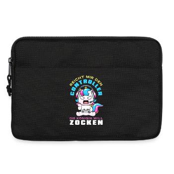Die Königin Will Zocken Lustiges Einhorn Gamer - Laptoptasche 13" - Schwarz - Vorne