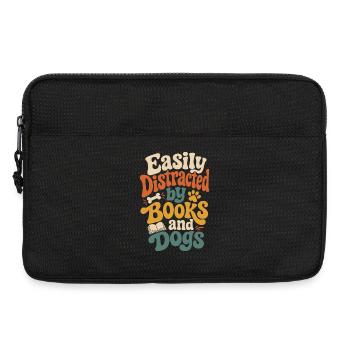 Leicht von Büchern und Hunden abgelenkt - Laptoptasche 13" - Schwarz - Vorne