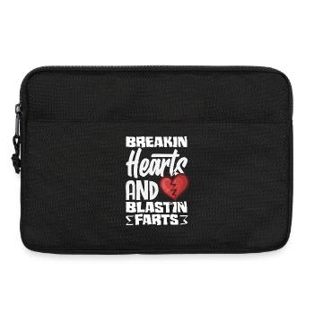 Cœur rétro design de la Saint-Valentin Amour - Sacoche pour ordinateur portable 13 pouces - noir - Devant