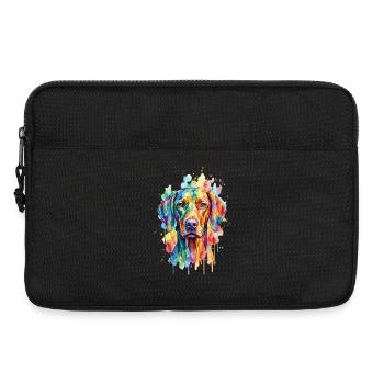 Regenbogen-Wasserfarben Hund - Laptoptasche 13" - Schwarz - Vorne