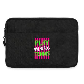 Play More Tennis, Retro Tennis Shirt Hoodie - Laptoptasche 13" - Schwarz - Vorne