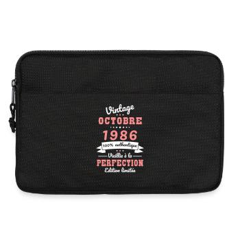 Anniversaire 40 ans - Vintage - Octobre 1986 - Sacoche pour ordinateur portable 13 pouces - noir - Devant
