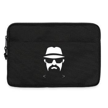 Fedora minimaliste noir et blanc : Lignes d’intrigue - Sacoche pour ordinateur portable 13 pouces - noir - Devant