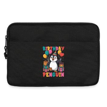 Pingouin mignon - Cadeau pour l’amoureux des manchots - Sacoche pour ordinateur portable 13 pouces - noir - Devant
