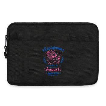 Queens Born in August Birthday Doodle - Laptop bag 13" - black - Front