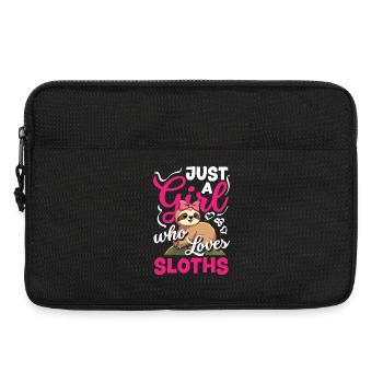 Drôle de cadeau de paresseux - Sacoche pour ordinateur portable 13 pouces - noir - Devant