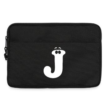 Large J Style Print | Letter J funny J logo - Laptop bag 13" - black - Front