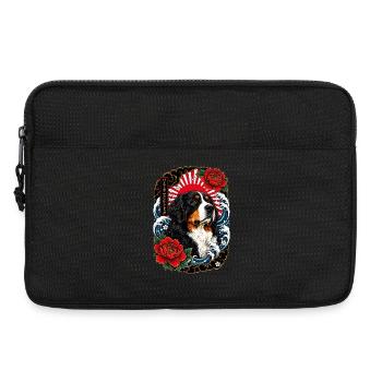 Berner Sennenhund im Japan Tattoo Stil - Laptoptasche 13" - Schwarz - Vorne