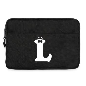 Large L Style Print | Letter L Funny L Logo - Laptop bag 13" - black - Front
