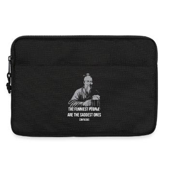 Confucius Laughs: Sad Joy Tee - Laptop bag 13" - black - Front