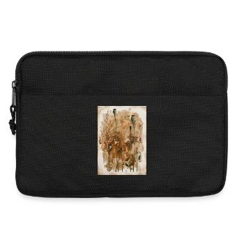 Poppy Stems on Earth Tones - Laptop bag 13" - black - Front