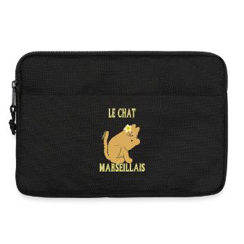 Le Chat Marseillais Floral - Sacoche pour ordinateur portable 13 pouces - noir - Devant